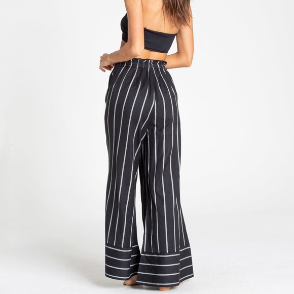 Billabong Wide Leg Striped Pants \ Medium - Picture 2 of 8